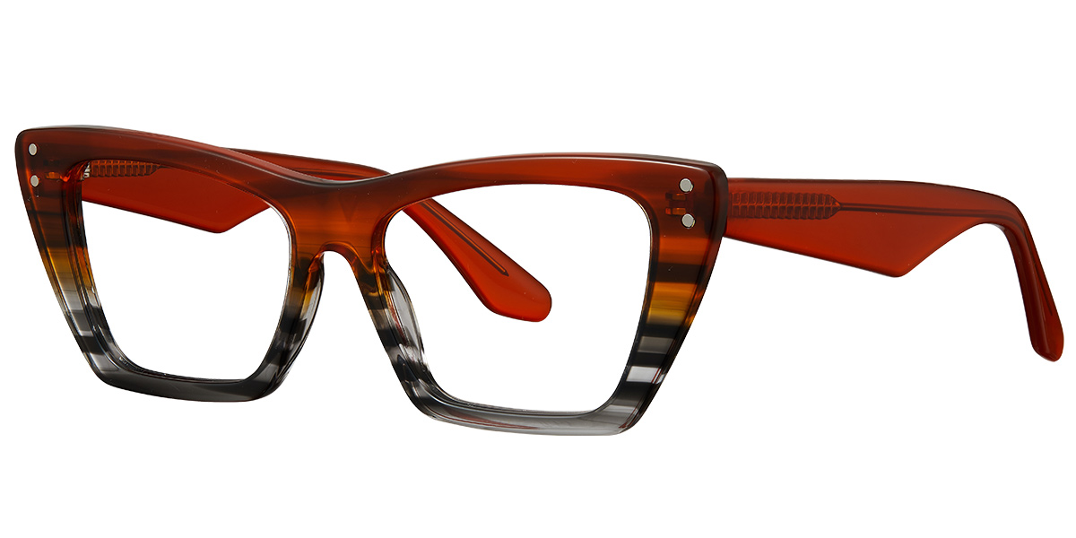 Acetate Square Frame pattern-orange