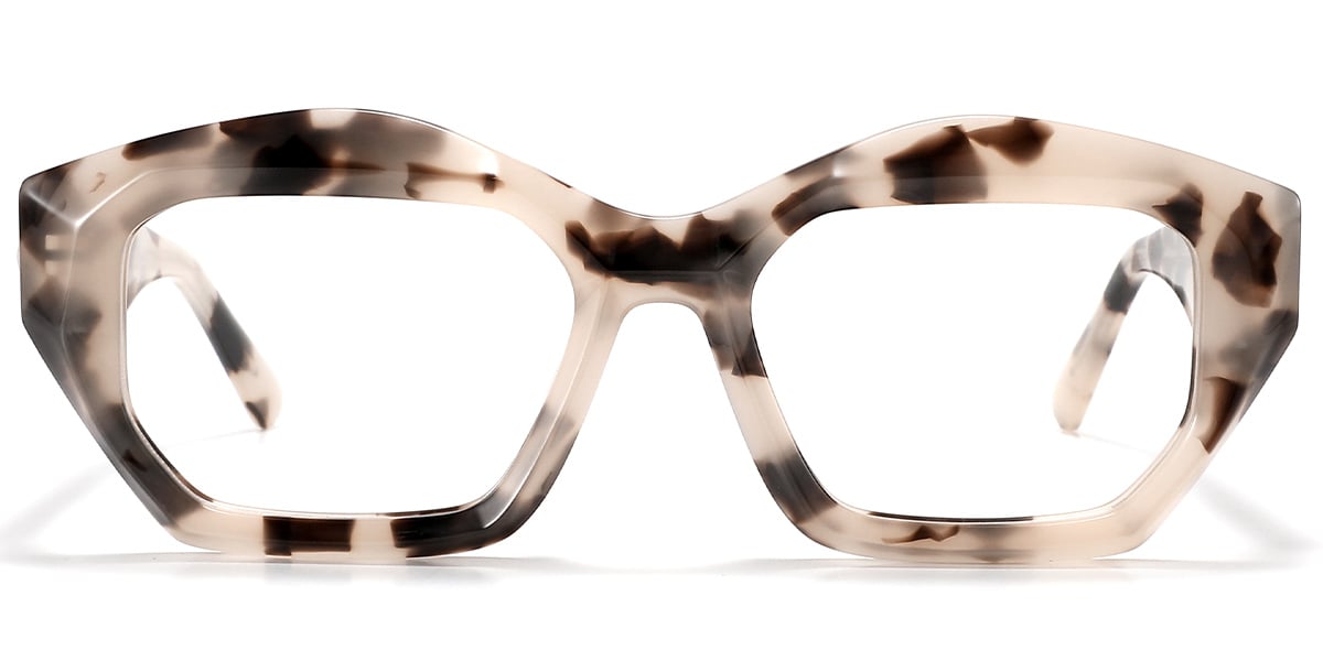 Acetate Square Geometric Frame tortoiseshell