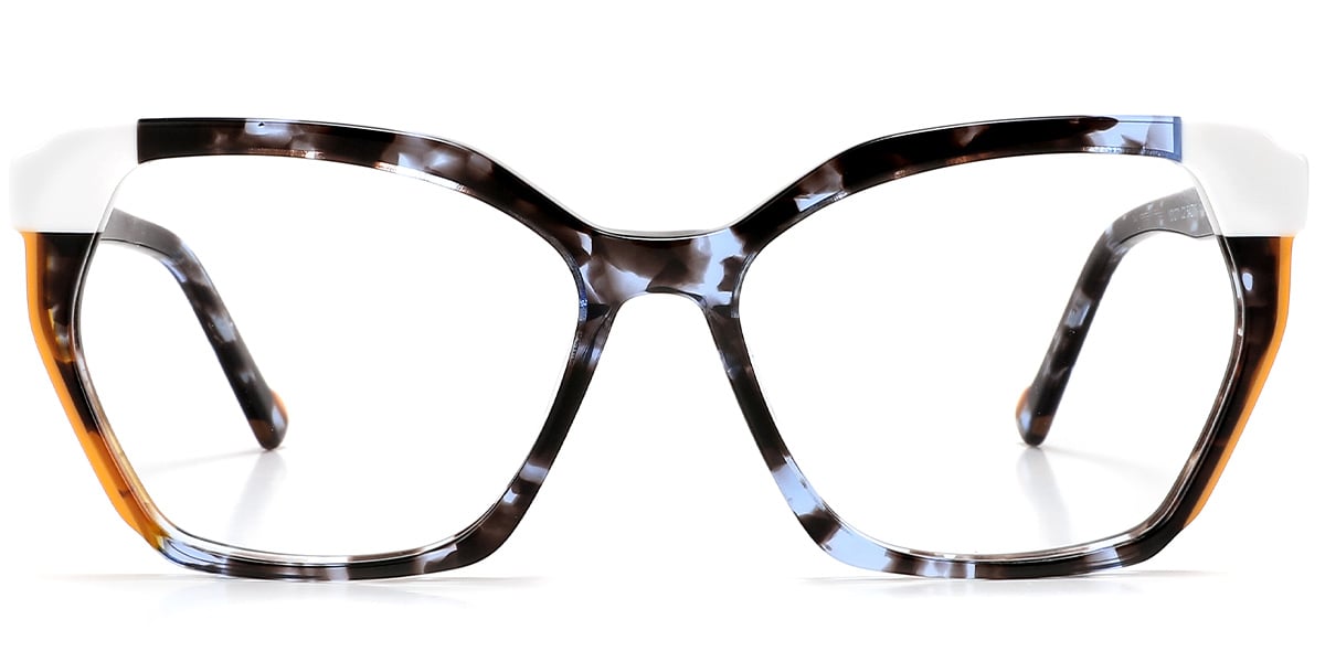 Acetate Geometric Frame pattern-black