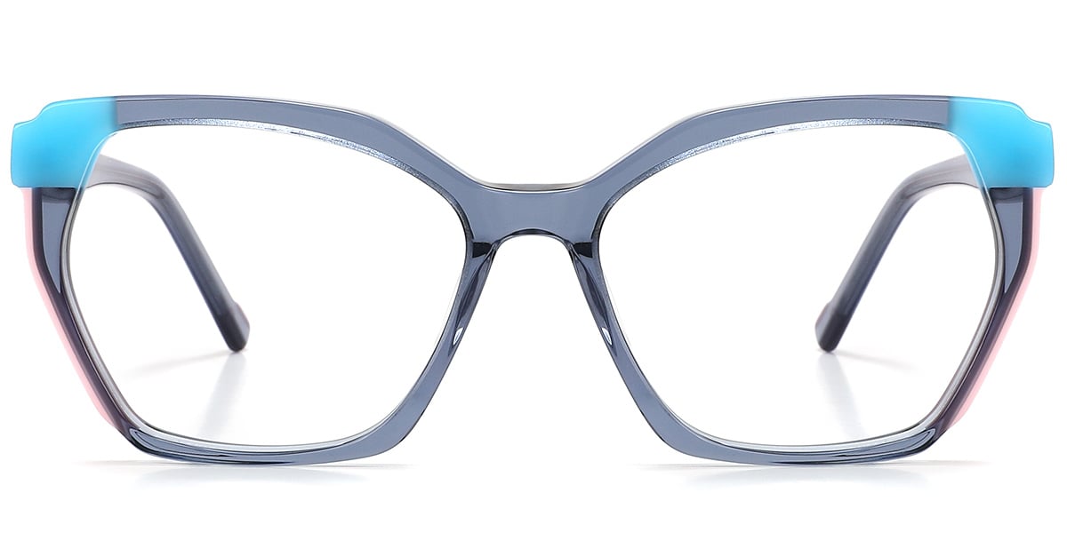 Acetate Geometric Frame pattern-grey