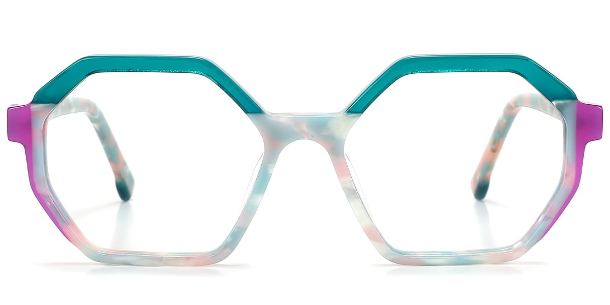 Acetate Geometric Frame pattern-pink