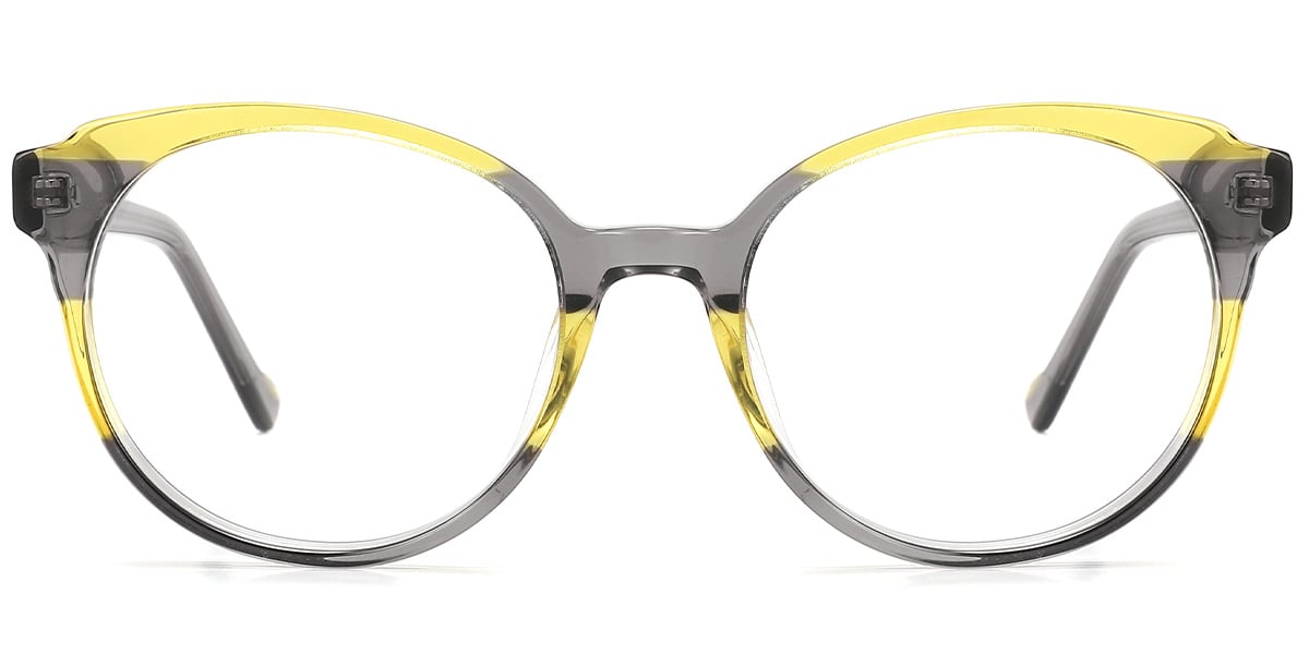 Acetate Round Frame pattern-grey