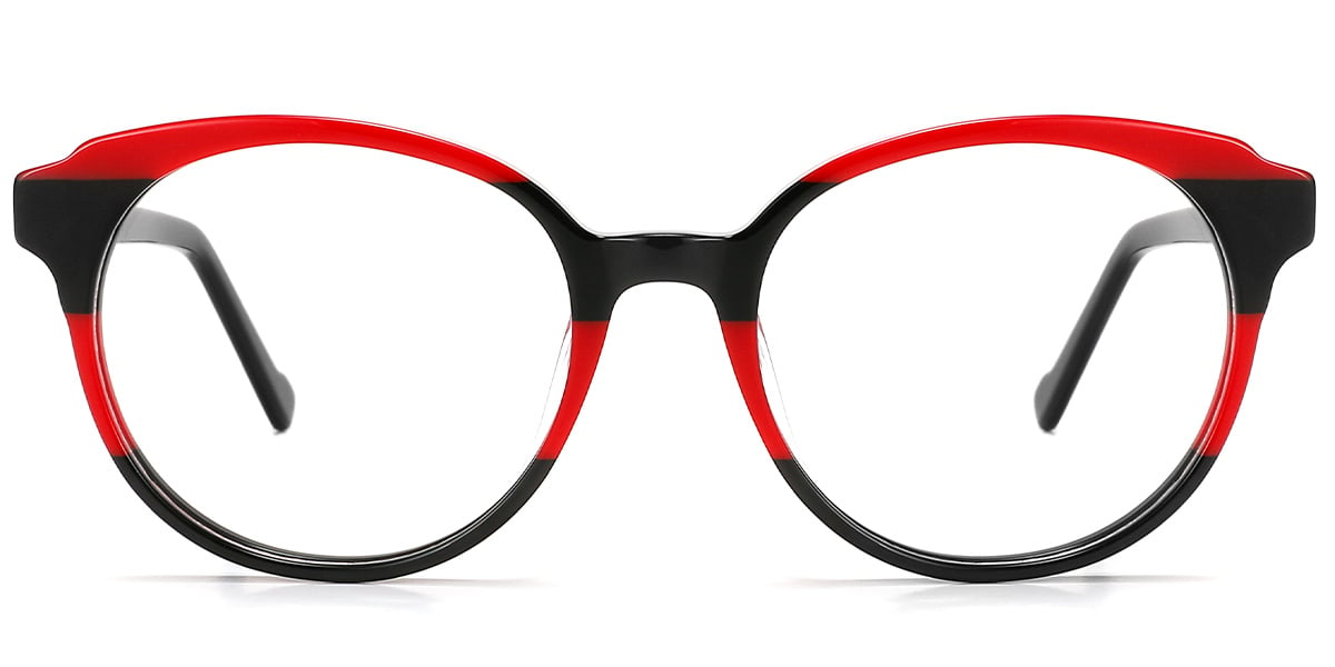 Acetate Round Frame pattern-black