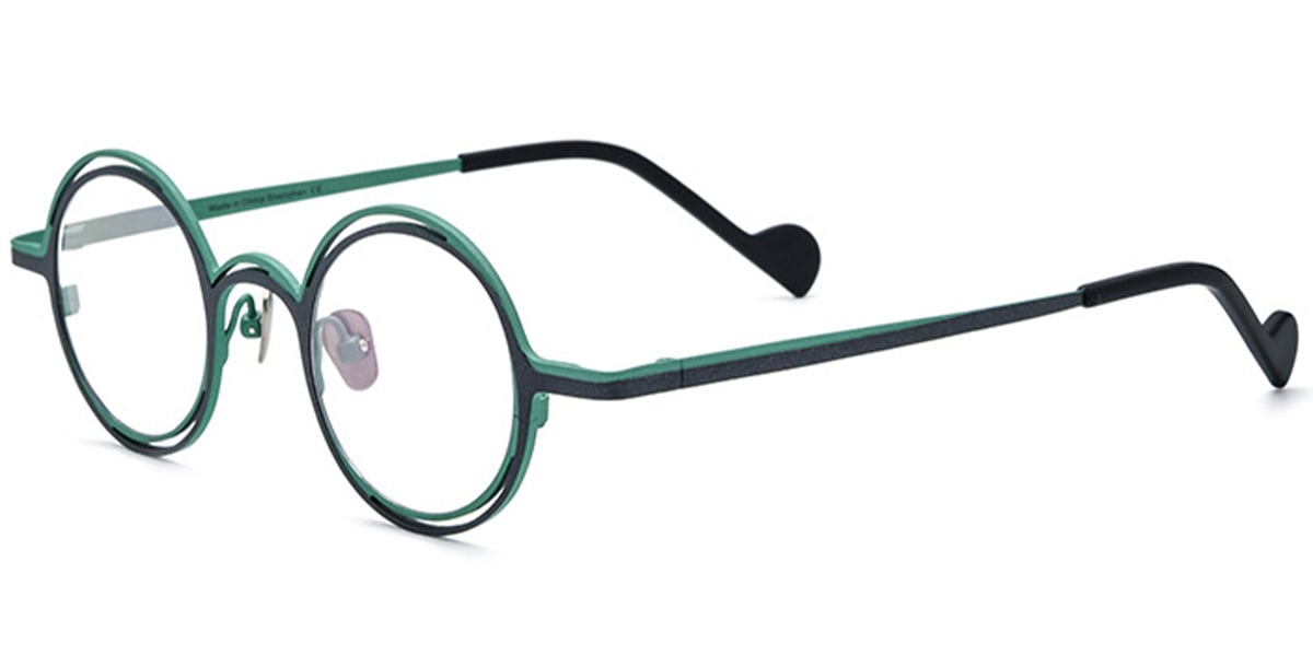 Titanium Round Frame pattern-green