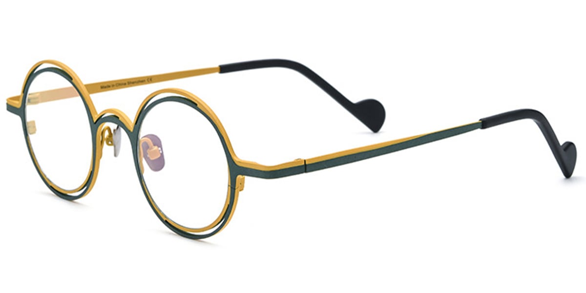 Titanium Round Frame pattern-yellow