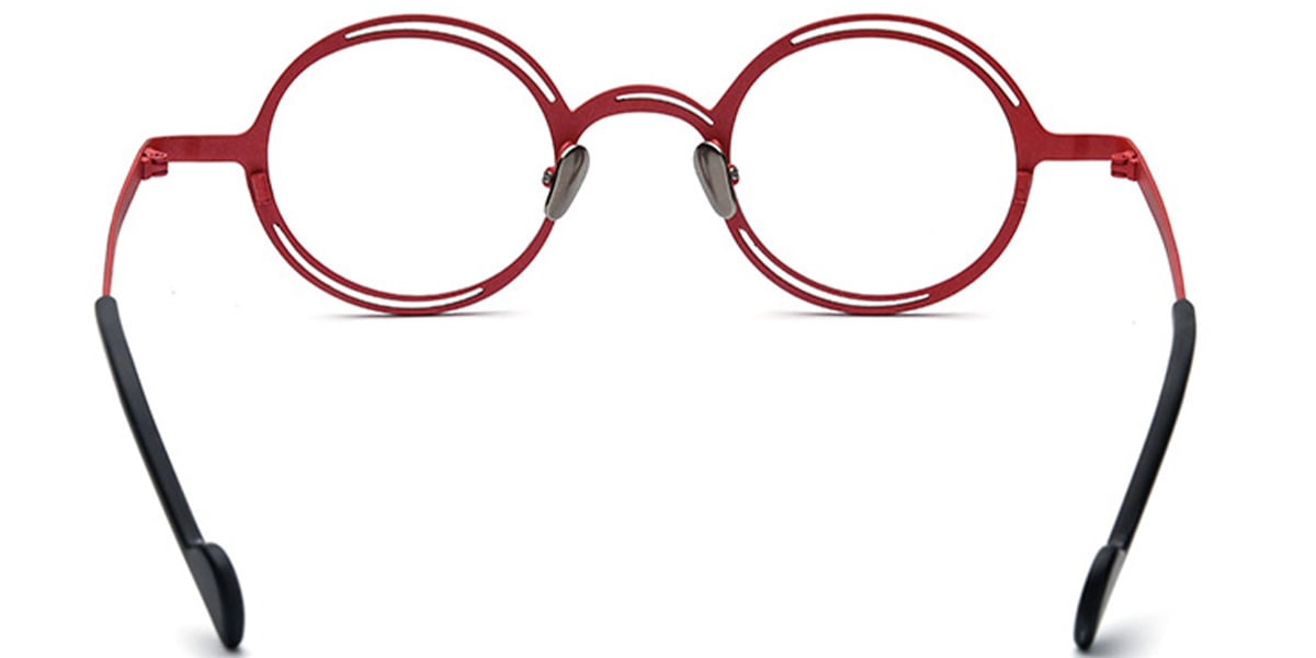 Titanium Round Frame pattern-red