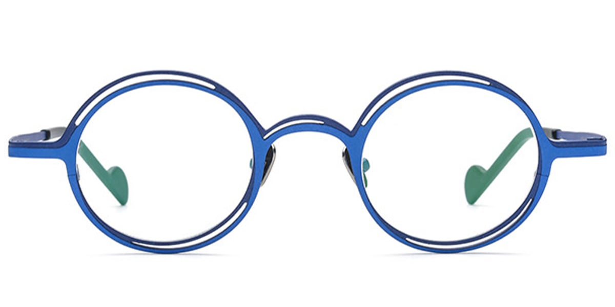 Titanium Round Frame pattern-blue