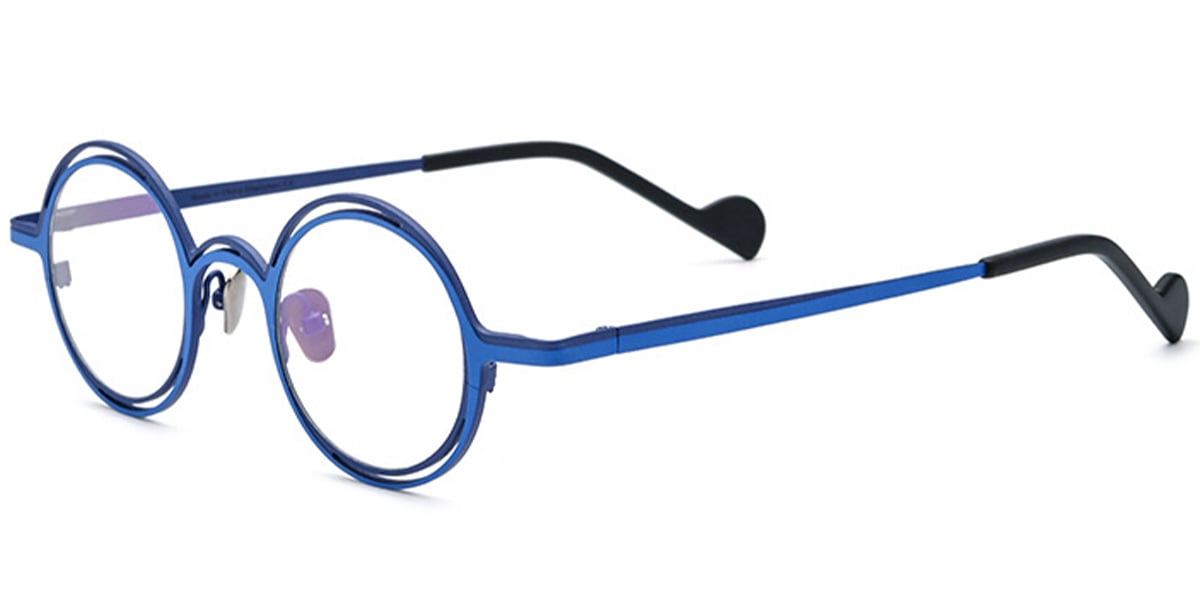 Titanium Round Frame pattern-blue