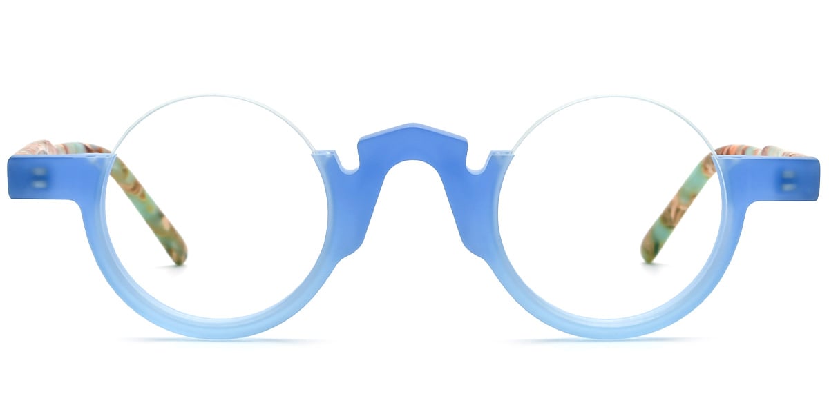 Acetate Round Frame translucent-blue