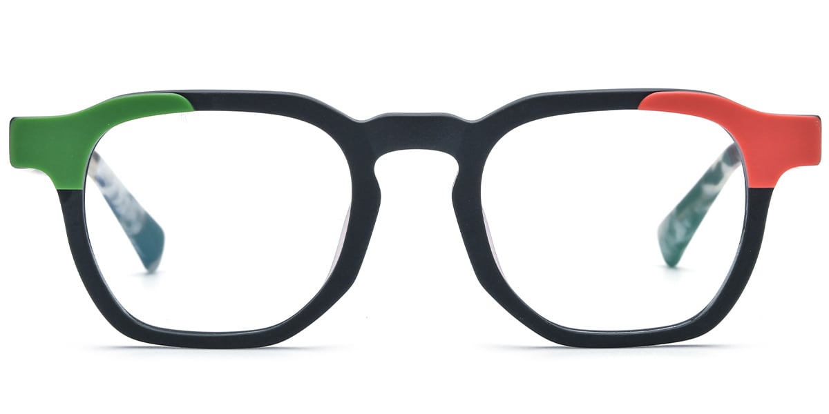 Acetate Square Frame pattern-black