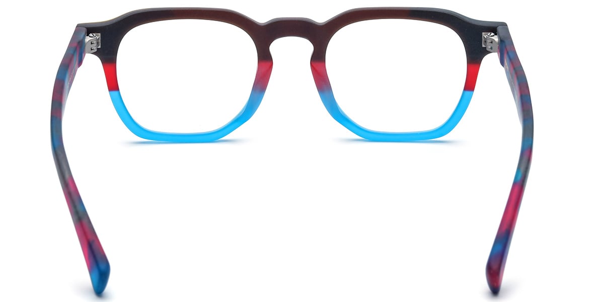 Acetate Square Frame pattern-blue