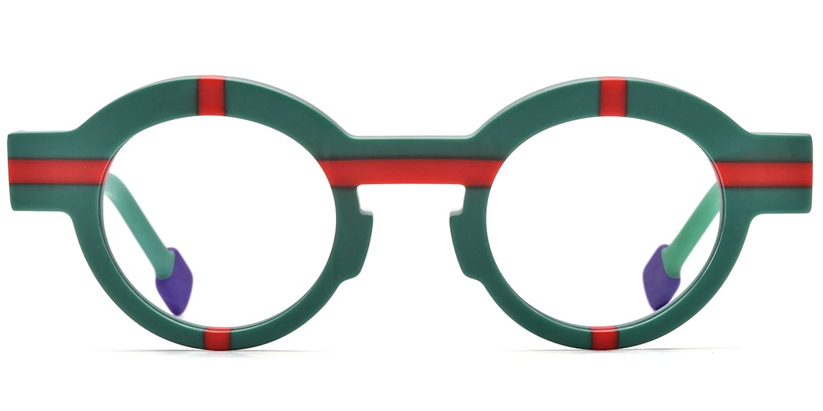 Acetate Round Frame pattern-green