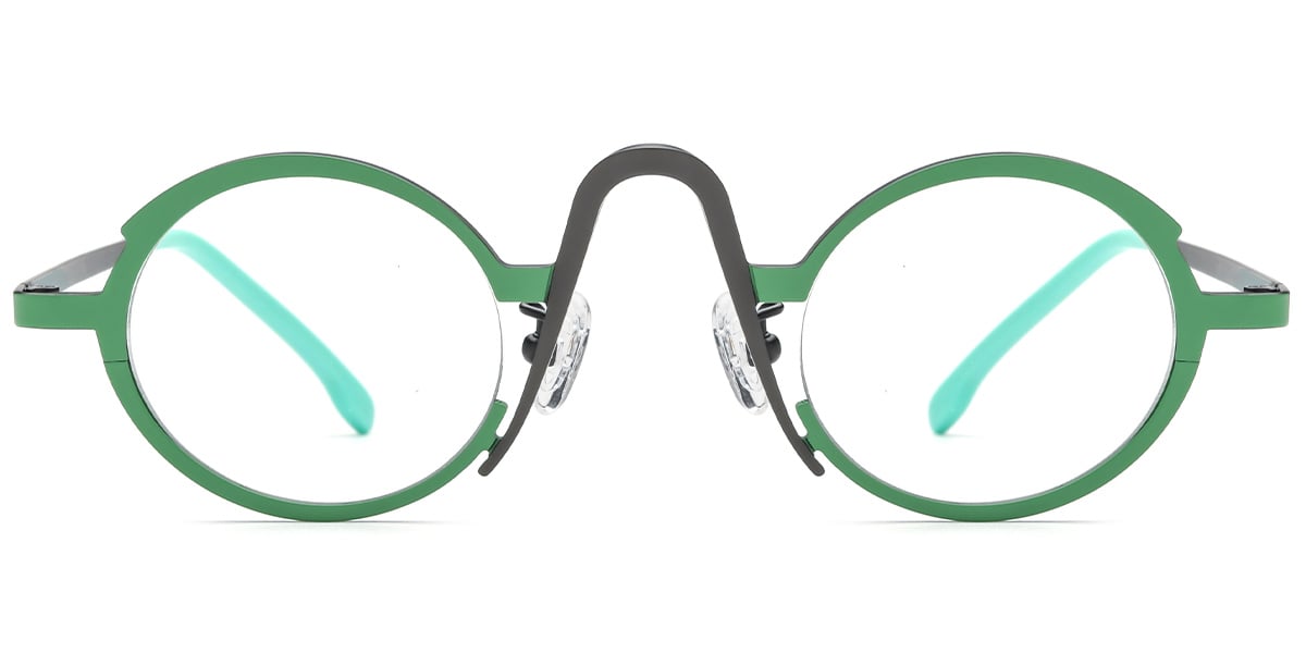 Titanium Round Geometric Frame pattern-green