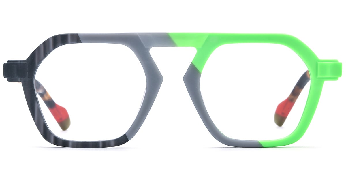 Acetate Geometric Frame pattern-grey