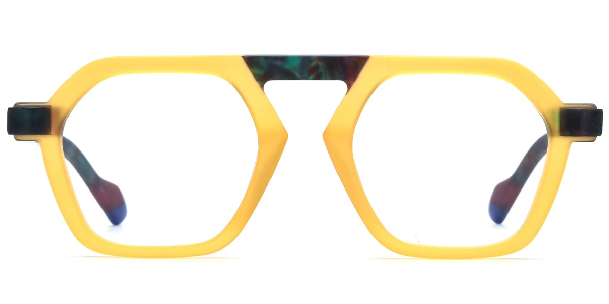 Acetate Geometric Frame pattern-yellow