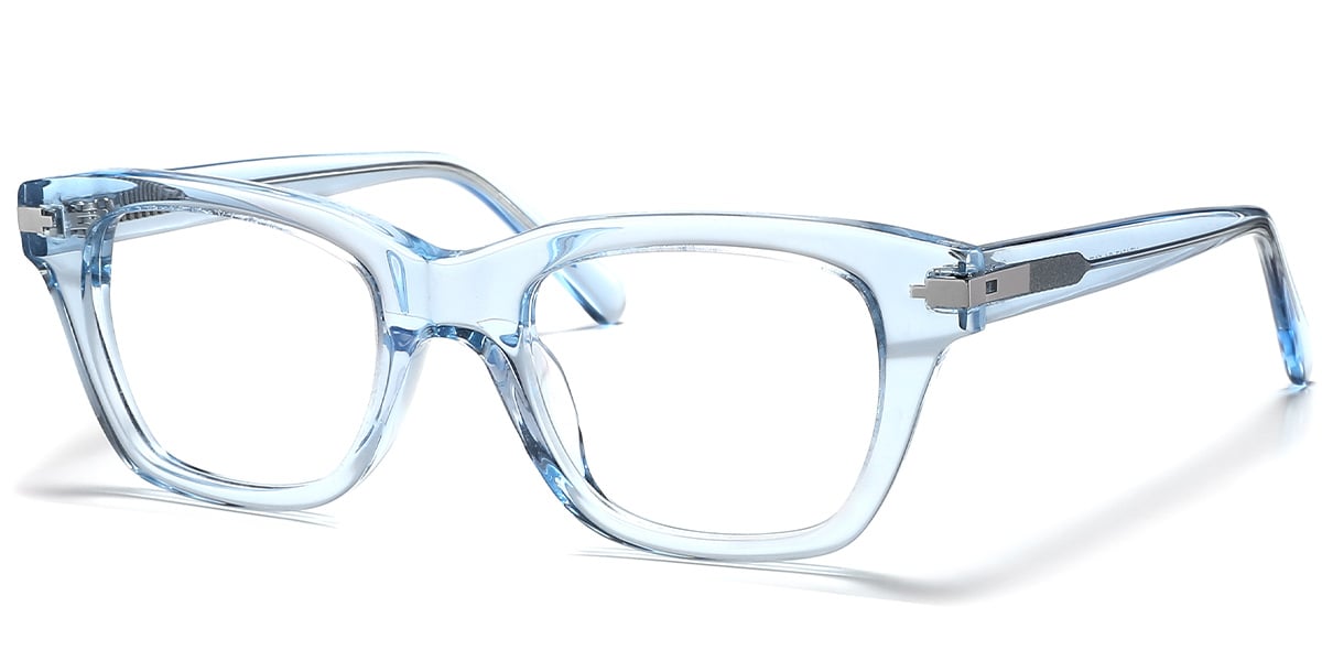 Acetate Square Frame translucent-blue