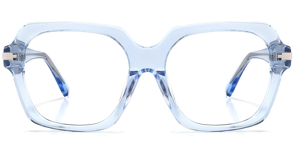 Acetate Square Frame translucent-blue