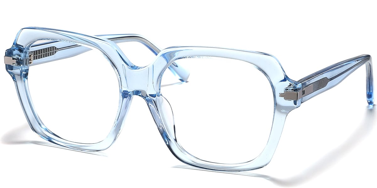 Acetate Square Frame translucent-blue