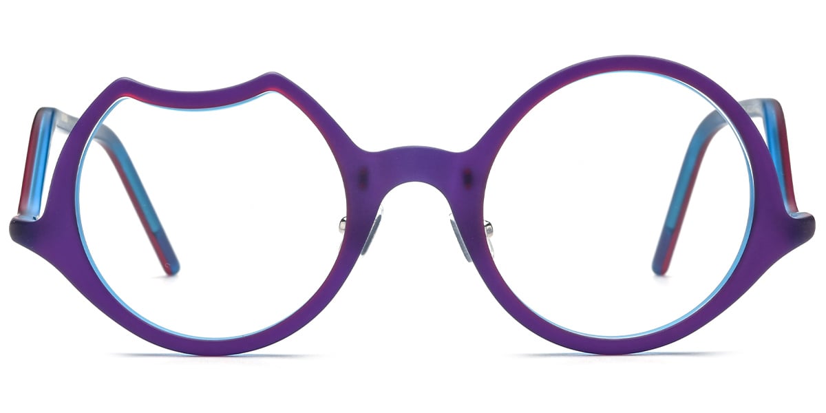 Acetate Round Geometric Frame purple