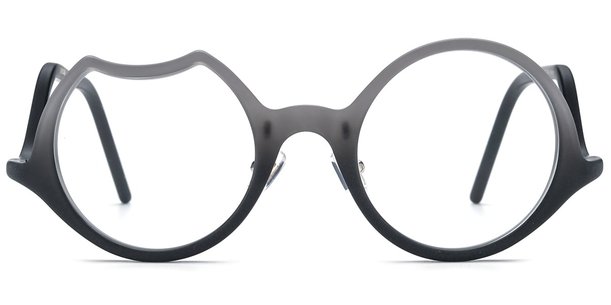 Acetate Round Geometric Frame grey