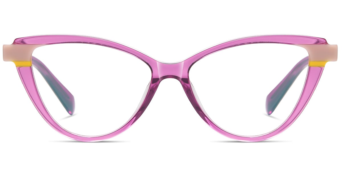 Acetate Cat Eye Frame pattern-purple