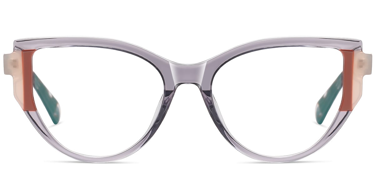 Acetate Cat Eye Frame pattern-grey