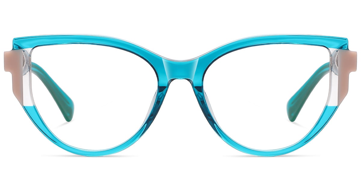 Acetate Cat Eye Frame pattern-blue