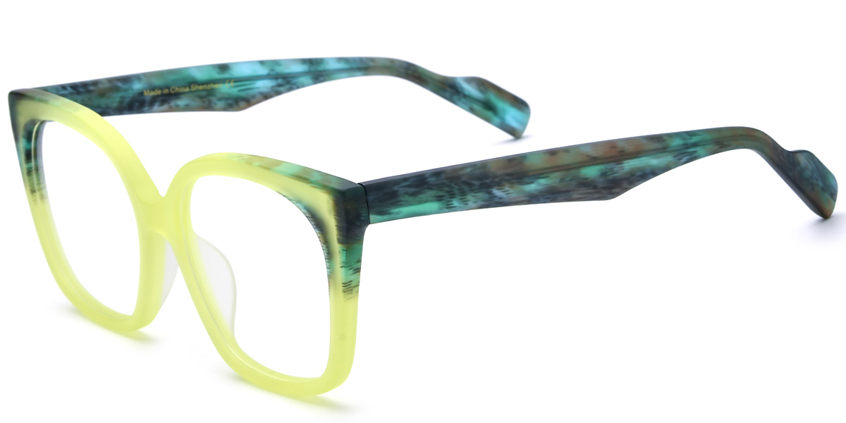 Acetate Square Frame pattern-green