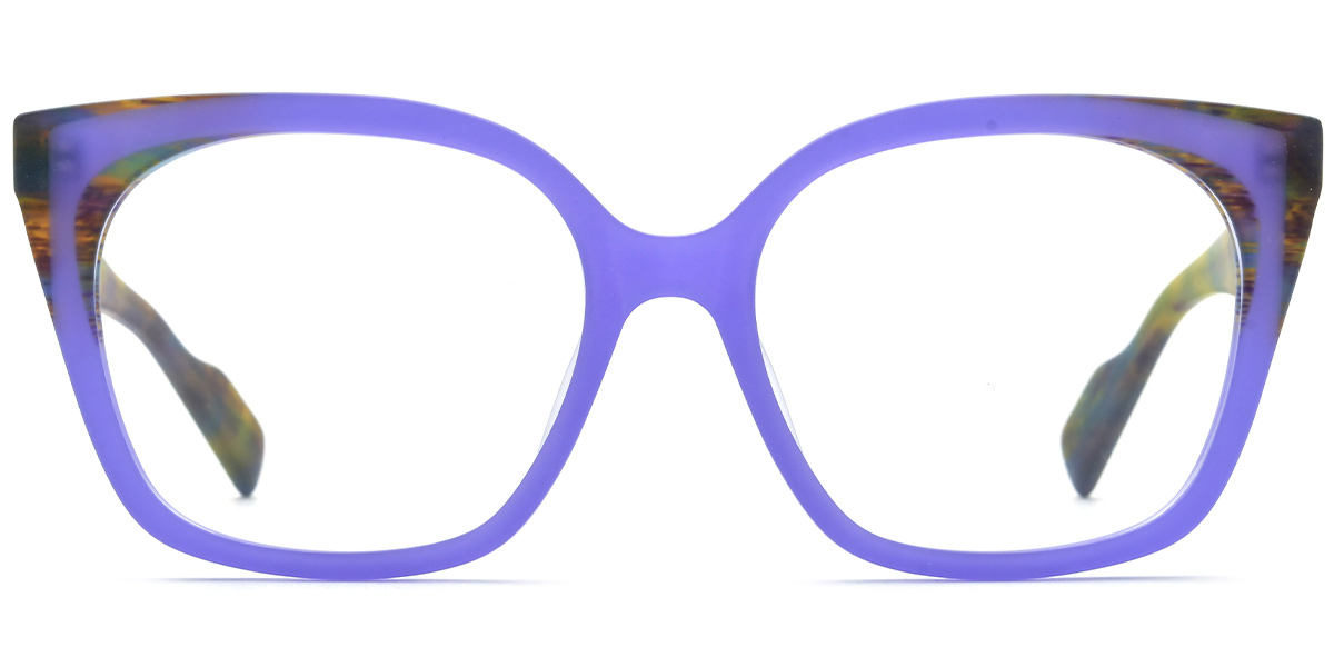 Acetate Square Frame pattern-purple