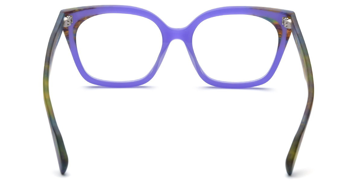 Acetate Square Frame pattern-purple