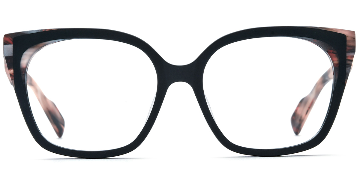 Acetate Square Frame pattern-black