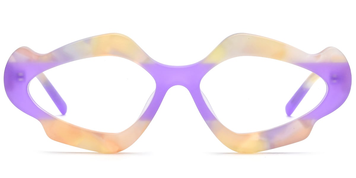 Acetate Geometric Frame pattern-purple