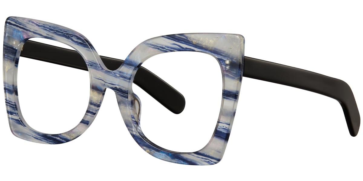 Acetate Square Frame pattern-blue