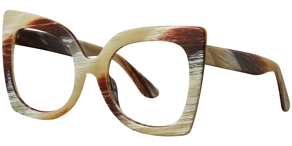 Acetate Square Frame pattern-brown