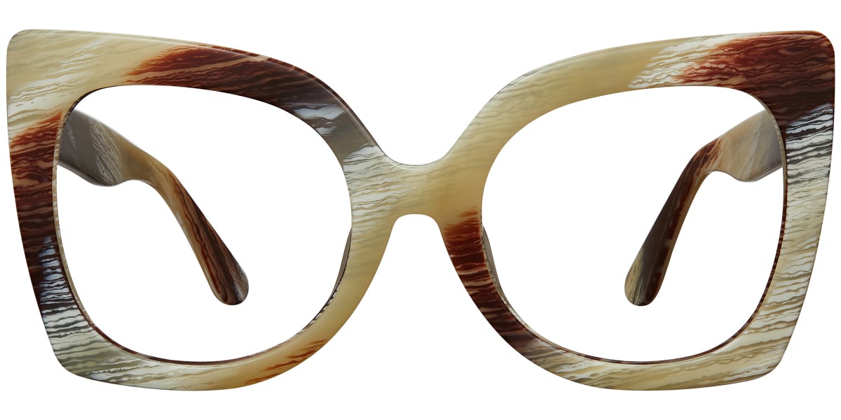 Acetate Square Frame pattern-brown