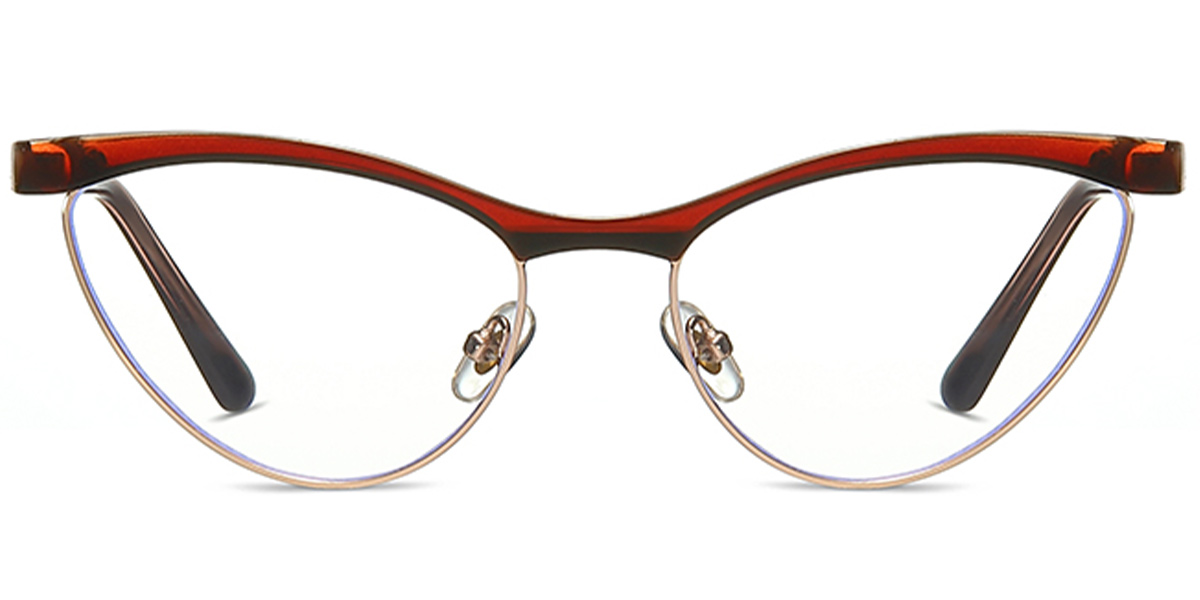 Cat Eye Browline Frame translucent-brown