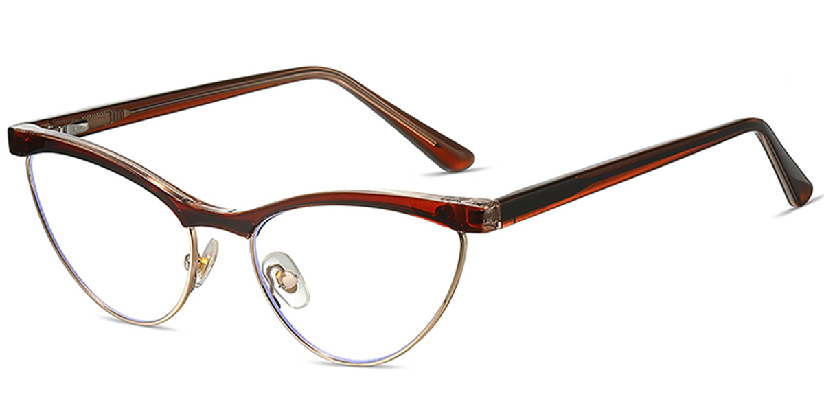 Cat Eye Browline Frame translucent-brown