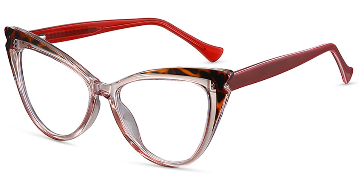 Cat Eye Frame pattern-red