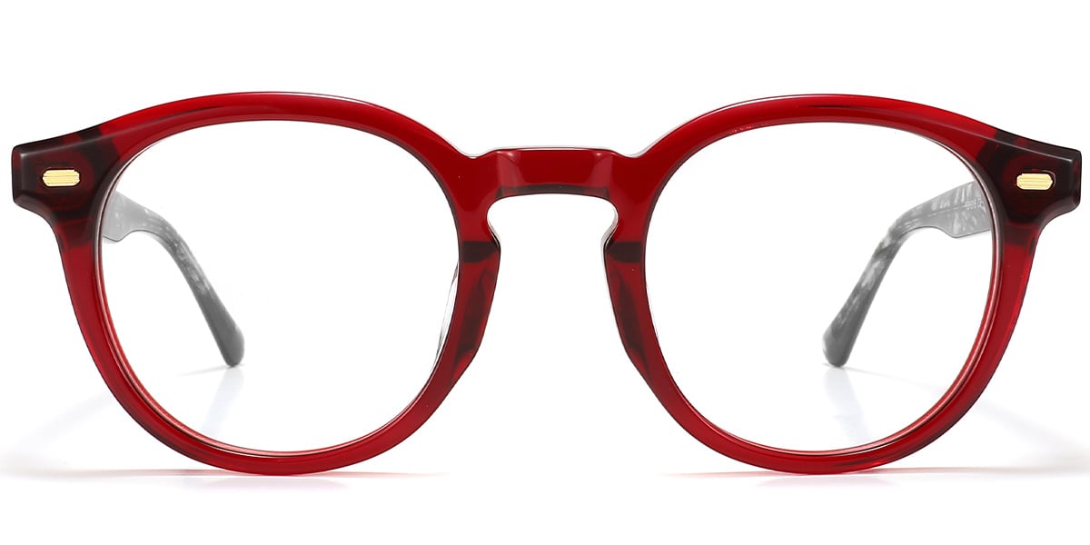 Acetate Round Frame translucent-red