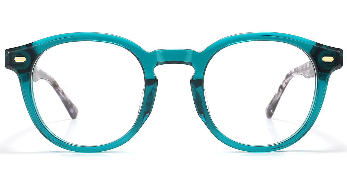 Acetate Round Frame translucent-blue