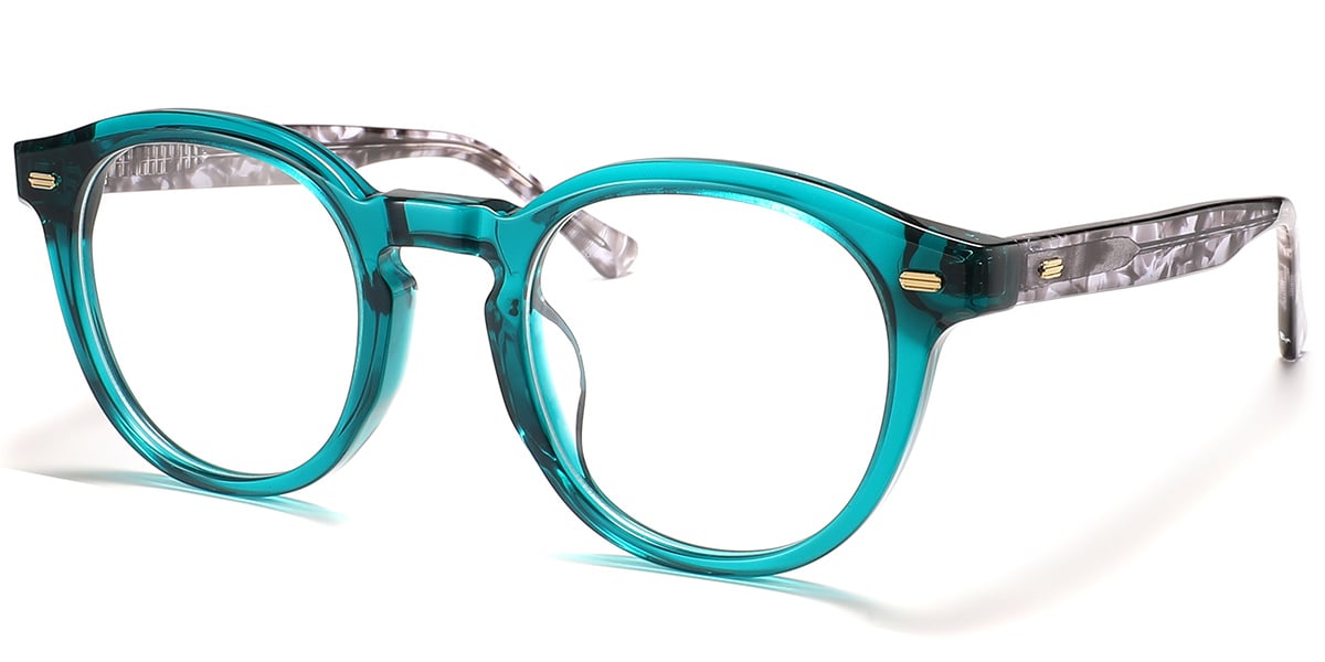 Acetate Round Frame translucent-blue