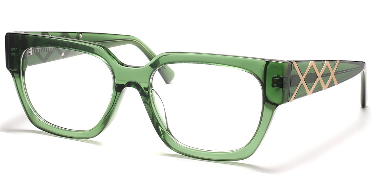 Acetate Square Frame translucent-green