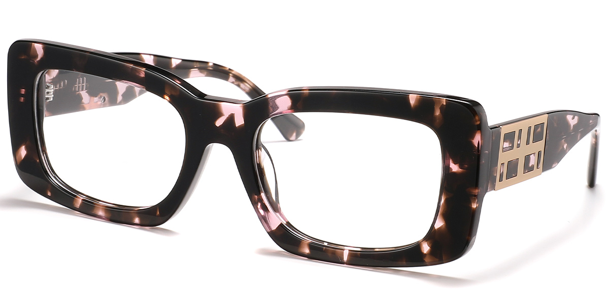 Acetate Rectangle Frame pattern-pink