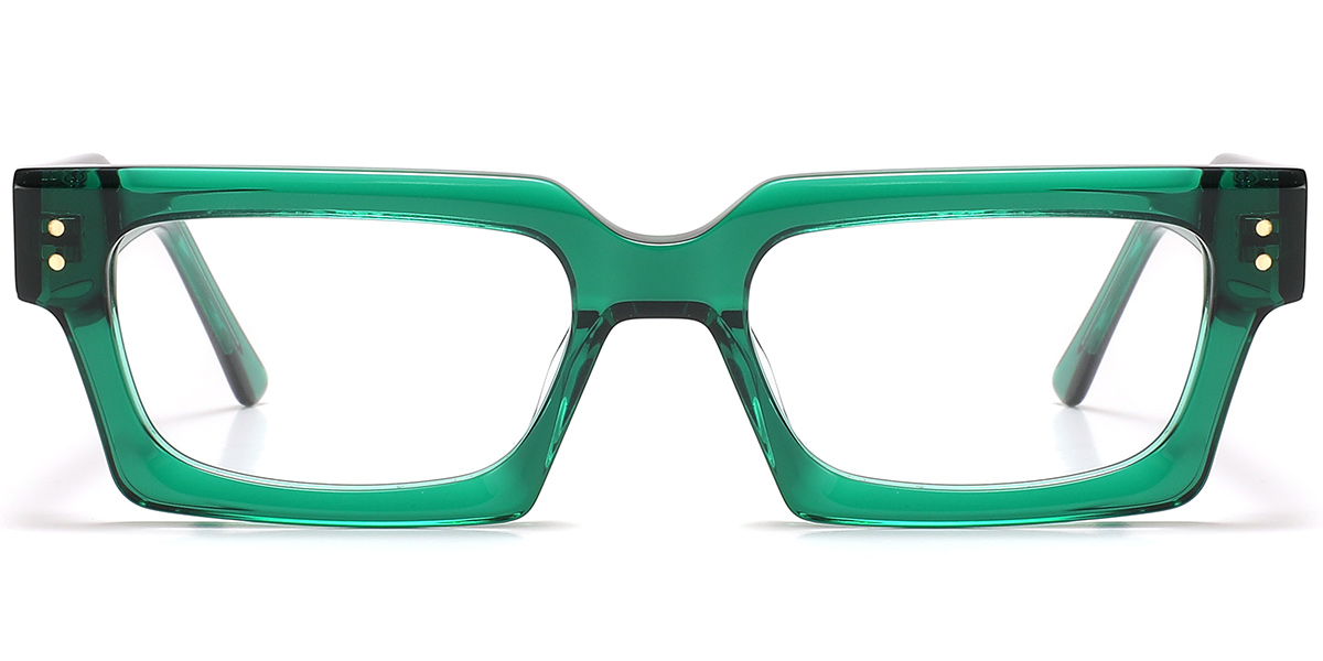 Acetate Rectangle Frame translucent-green