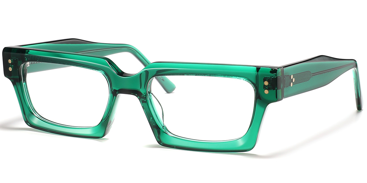 Acetate Rectangle Frame translucent-green