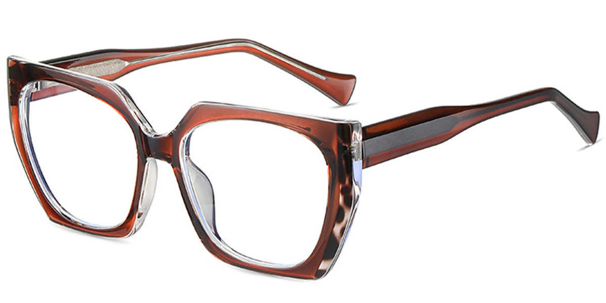 Square Frame pattern-brown