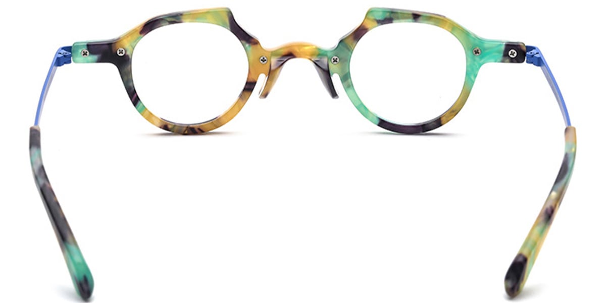 Acetate Geometric Frame pattern-blue