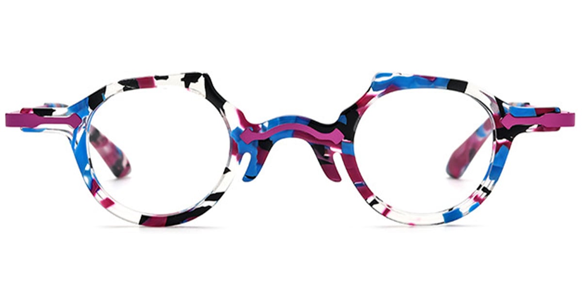 Acetate Geometric Frame pattern-purple