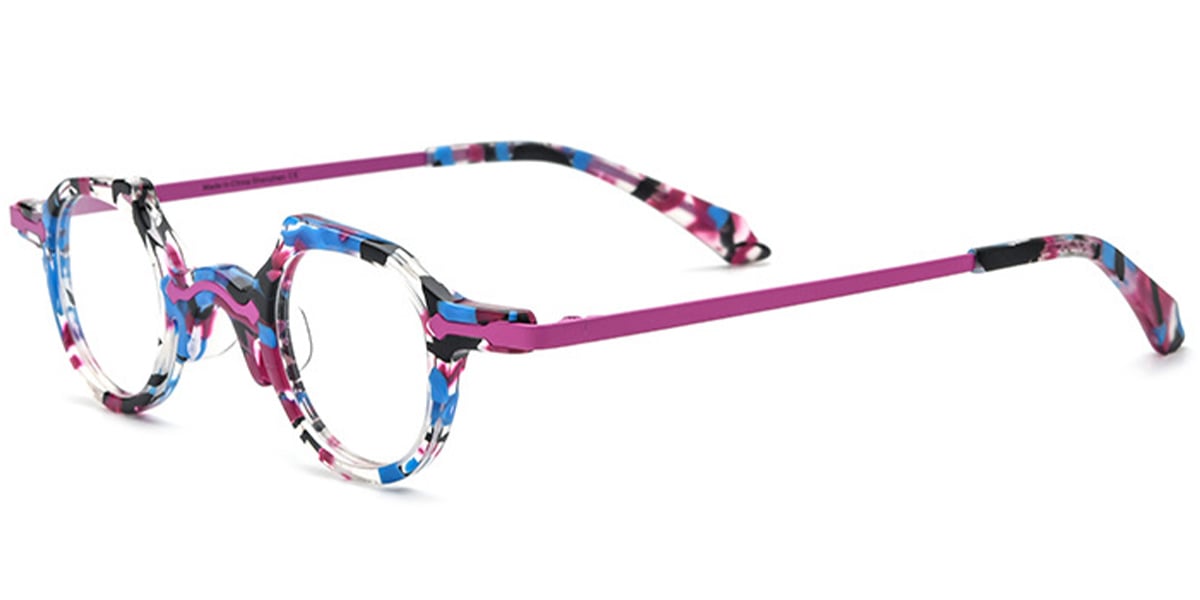 Acetate Geometric Frame pattern-purple