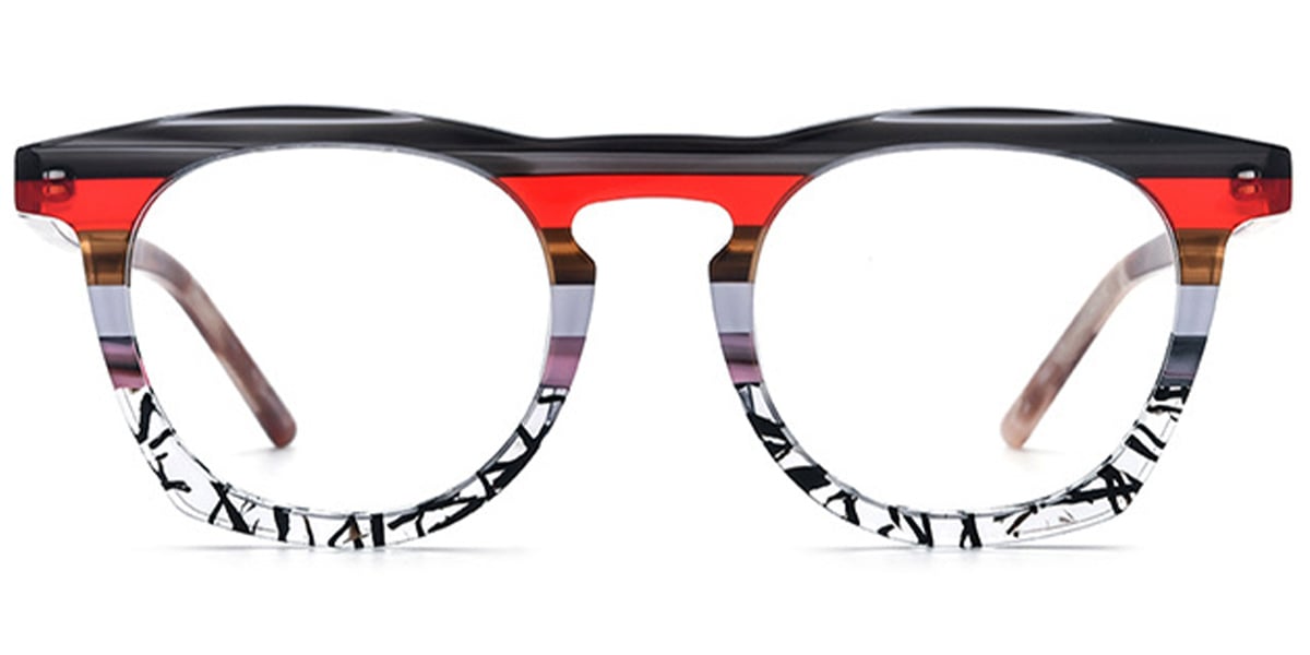 Acetate Square Frame pattern-black